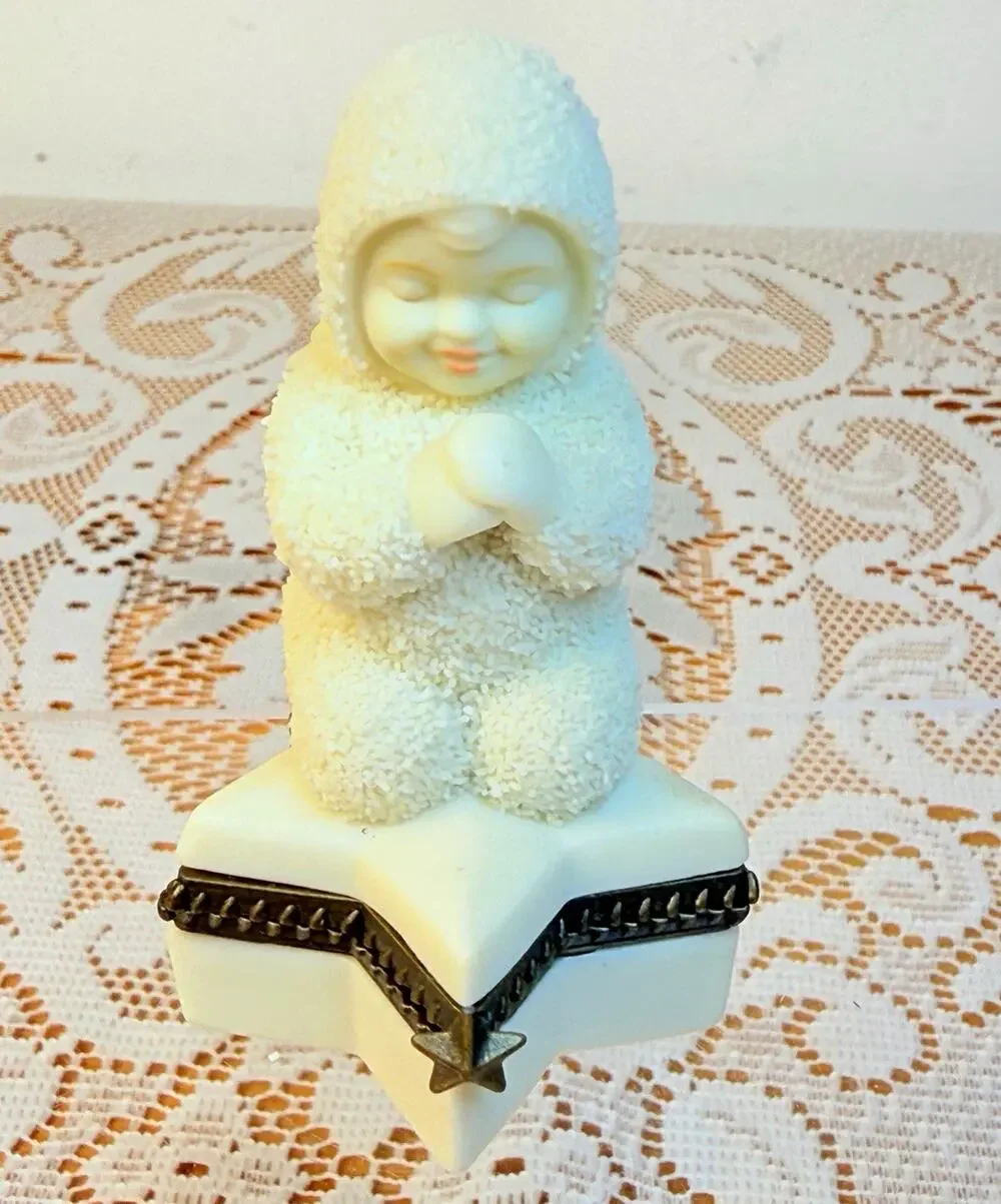 Department 56 Sweet Dreams Star Angel Jewelry Box, White, Lidded Ceramic/Metal